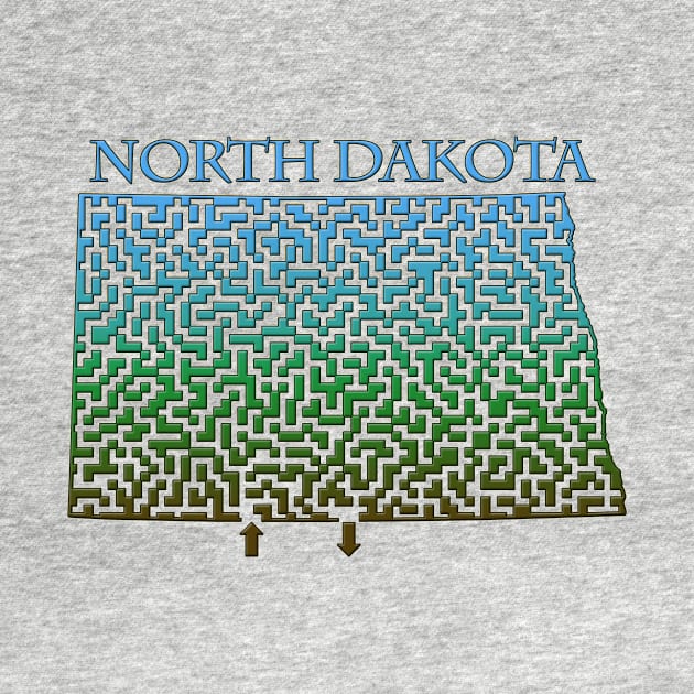 State of North Dakota Colorful Maze by gorff